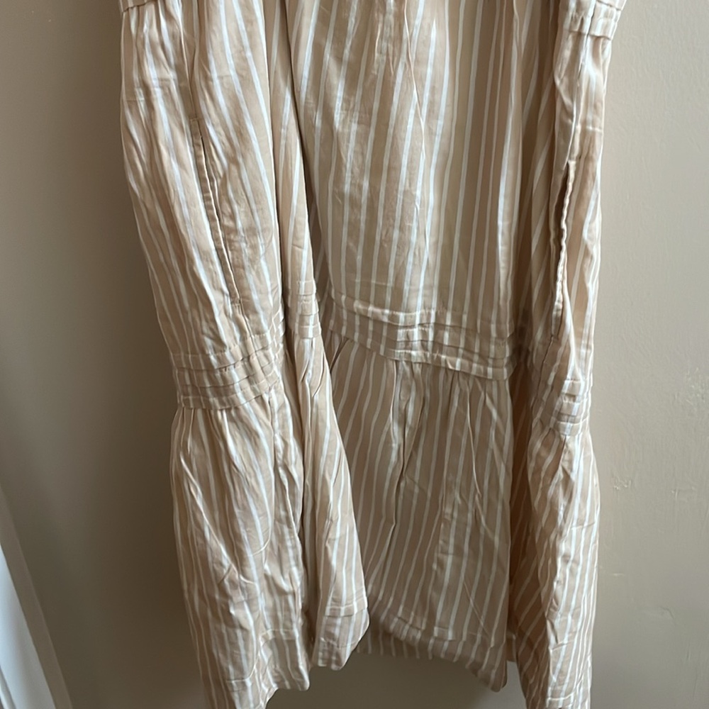 Pact White and Tan Striped Midi Sundress - Picture 7 of 7